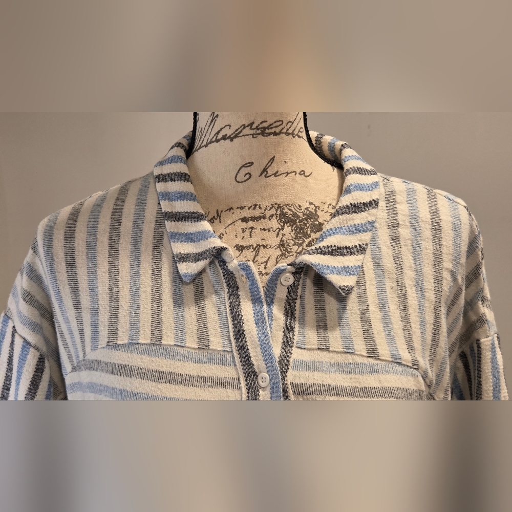 Free People Striped Button-Up Romper Size M. - Picture 7 of 15